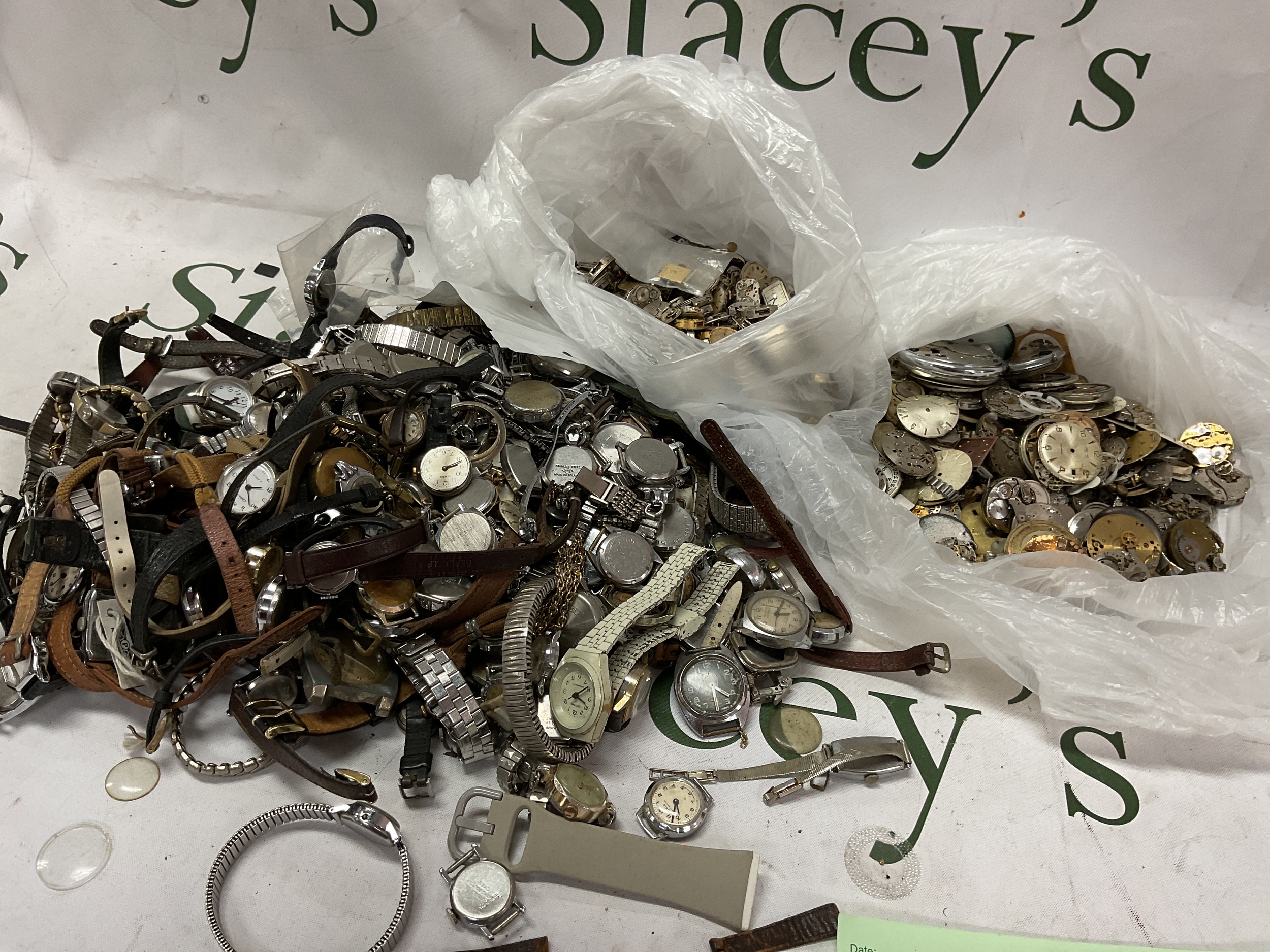 Large qty mechanical watches for repair/spares, movements, dial covers etc.