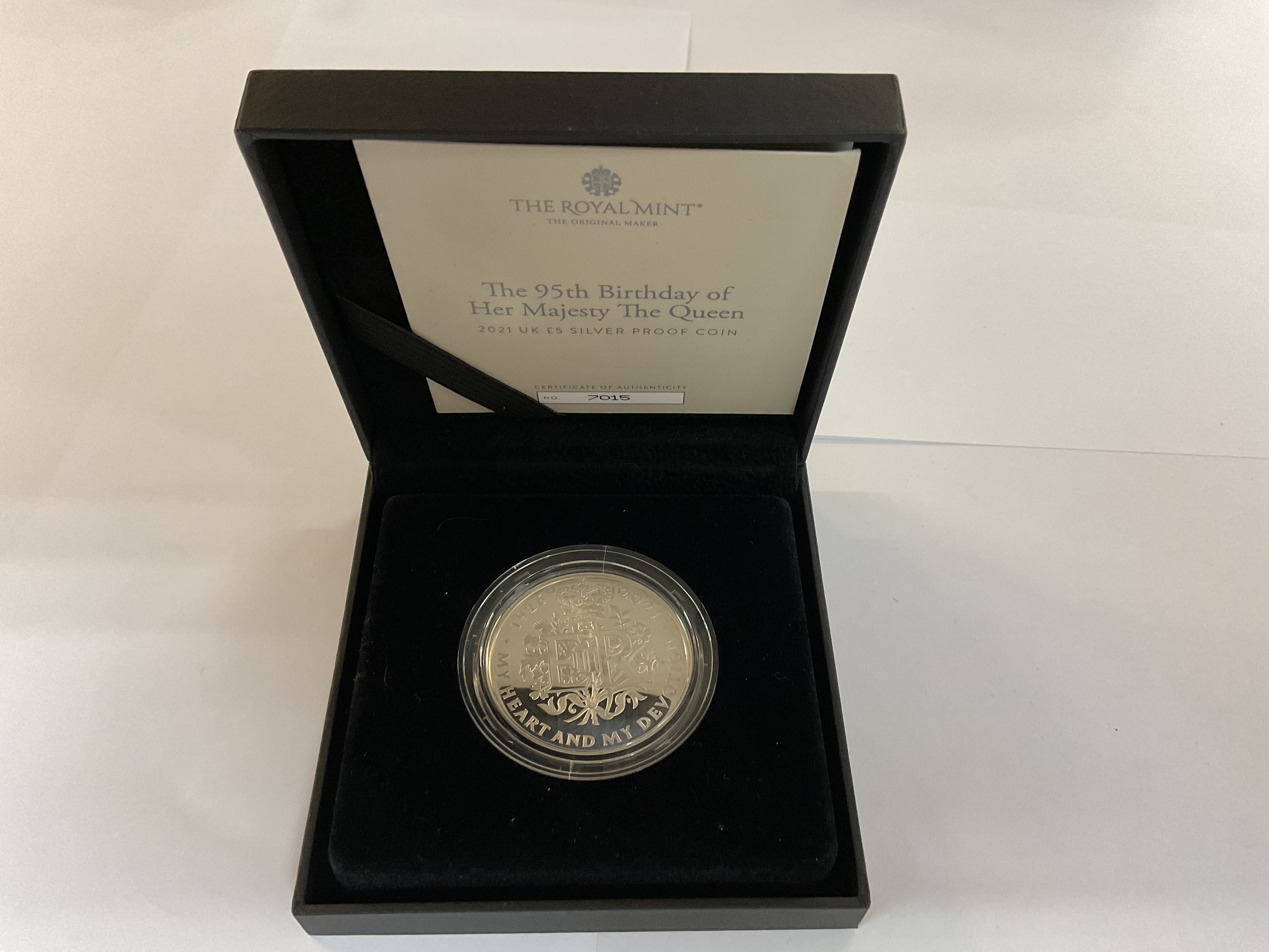 2021 Silver proof Commemorative coin, of the 95th Birthday of  Queen Elizabeth II. Includes certification number.