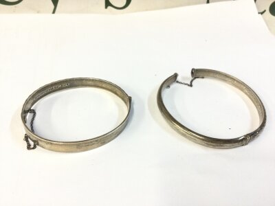 Two silver bangles