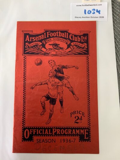 36/37 Arsenal v Manchester City (Champions) Football Programme: Good condition league programme with no team changes. December lightly written in pencil to cover.