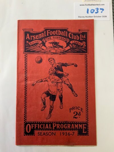 36/37 Arsenal v Huddersfield Town Football Programme: Excellent condition league programme with no team changes.