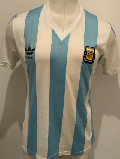 Argentina 1992 Match Prepared Football Shirt: Blue and white striped Adidas number 13 shirt in very good condition.