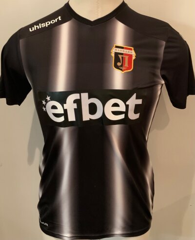 Lokomotiv Plovdiv 2020 - 2021 Match Worn / Issued Football Shirts: Europa League short sleeve shirts which were all for Europa League matches v Tottenham. Two black shirts with numbers 7 and 12, and one green number 71 shirt Excellent condition (3)