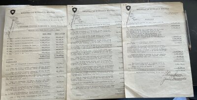 1949 Botafogo v Arsenal Football Memorabilia: Original statement from Botafogo with Arsenals expenses over 3 pages all in Portuguese. One off opportunity.