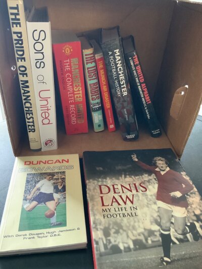 Denis Law Signed Manchester United Football Book: My Life In Football hand signed without dedication by Law. C/W 8 other books relating to Man Utd. Instructions to sell. (9)