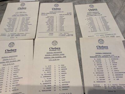 Chelsea Early 1980s Single Sheet Football Programmes: From 80/81 to 82/83 to include 80/81 Ipswich Youth Cup, 81/82 QPR SJFC the rest Combination. Unwritten excellent condition thick paper sheets plus 82/83 Sheffield Wednesday youth cup away. (16)