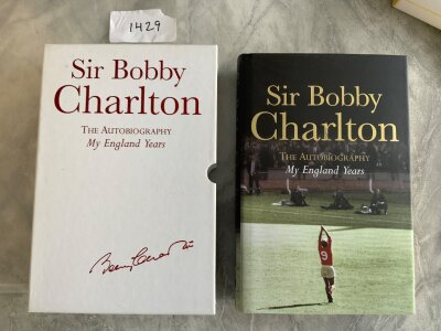 Bobby Charlton Manchester United + England Signed Book: My England Years hand signed Ltd edition 829/1000 in original slip case.