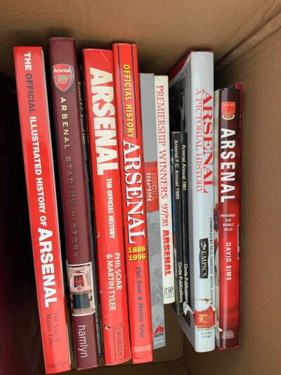 Arsenal Football Book Collection: Superb Arsenal Arsenal book from 70/71 which is a copy to sent by Dennis Hillwood. Includes brochures on housing at Highbury after 2006 and the new Emirates Stadium etc, Breedon history, Arsenal Football Book numbers 1-6, Stadium history and much more. Instructions to sell.