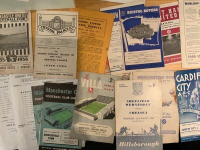 Football Programmes Boxes: Seventy miscellaneous programmes with teams including Huddersfield, 17 x Manchester City 1950s, Tottenham and many more. Includes 56/57 Leeds v Banik Ostrava, 51/52 Aston v Charlton,and some more modern. (70)