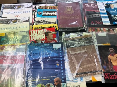 First + Last Football Programmes: Includes first and last matches in the league to include Maidstone 89/90 , Wigan 78/79 plus many old and new ground programmes all in excellent condition. (est 50+)