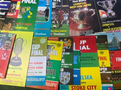League Cup Final Football Programmes Collection: Complete run from 1967 to 1989 in excellent condition including replays.