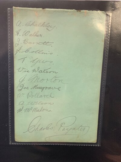 West Ham Signed Football Folder: From 1923 - 1980 including an autograph page from 32/33 to have 11 signatures plus Charlie Paynter, late 50s team group fully signed, 5 Bobby Moores on various items including a picture also signed by Hurst + Peters. There is a page from the 1980 cup final signed by 10 excluding Parkes. (150 signatures)
