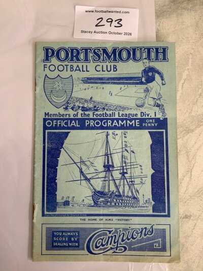 36/37 Portsmouth v Middlesbrough Football Programme: Good condition league match with no team changes. Rusty staples holding firm.