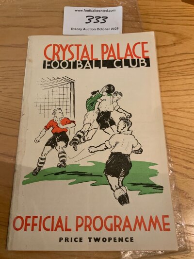 38/39 Crystal Palace v Southend United Football Programme: Good condition ex bound programme with covers. No team changes.