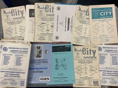 Manchester City Reserve + Youth Home Football Programmes: From 58/59 to quite modern with duplication. (Est 130)