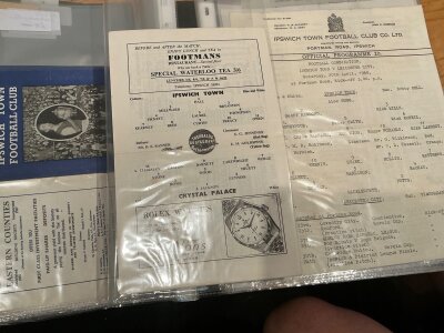 Ipswich Town Reserve Home Football Programmes: From 60/61 to modern in excellent condition housed in collectors folder. There are 13 from the 60s and 22 from the 70s and a quantity afterwards. Includes single sheets v 67/68 Leicester, 73/74 Norwich, 74/75 Luton, 76/77 Crystal Palace. Must view.