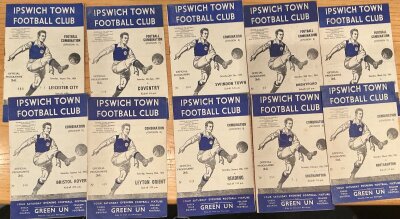 54/55 Ipswich Town Home Reserve Football Programmes: 15 x Football Combination league matches plus 2 in the Combination cup. Good. (17)