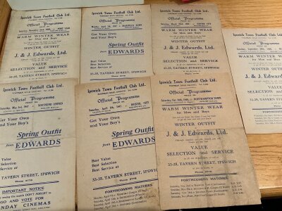 Ipswich Town 46/47 Home Football Programmes: Excellent condition league division 3 matches v Reading, Northampton fold, Exeter, Bristol City, Southend, Mansfield + Port Vale. 4 pagers have no team changes. (7)