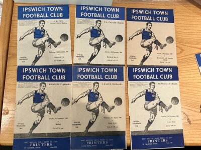 Ipswich Town 49/50 Home Football Programmes: 12 very good condition league division 3 matches plus Brighton + Chelmsford in the FA Cup. (14)