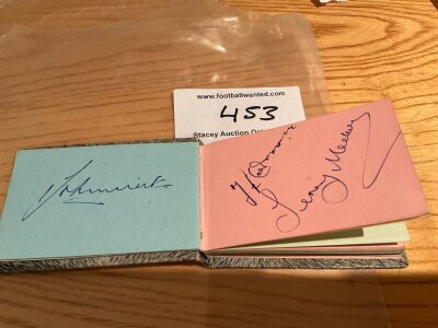 Tottenham 1963 Football Autograph Book: Includes Marchi Dyson Mackay Greaves Blanchflower White Medwin and cricket Colin Cowdrey. Please note some are back to back.