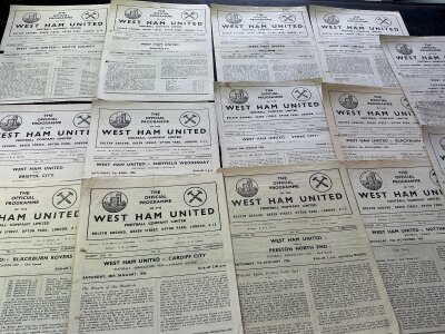 55/56 West Ham Home Football Programmes: 14 home programmes in various conditions. (14)