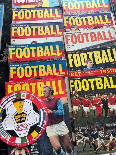 Charles Buchan Football Magazines: From the mid to late 60s in good condition with a couple earlier. (est 50)