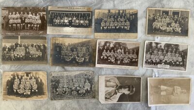 Leytonstone Pre War Football Postcards + Memorabilia: Incredibly rare items from the team that were formed in 1886 and won the Amateur Cup twice. Postcards of team groups from 1909/10, 1910 tour, 1911/12, 1912/13, 1920 tour, 1921 tour, 1925/26, 1927 with opponents Zwolle, 1937/38. There is a further old team group and two individual players of which one is in England Amateur kit. Also included are 8 different tour itineraries to Europe  from 1912 to 1929. The 1914 itinerary is signed by 26 and you wonder how many came back from the first world war. The 1920 itinerary is also fully signed. Superb history of a club who through merges with Ilford Redbridge Walthamstow whilst officially defunct in 1979 are living through Dagenham + Redbridge. Overall fair conditions.