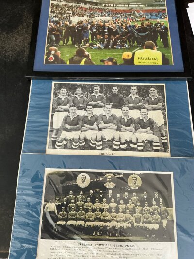 Chelsea Team Group Pictures: Mounted team groups from 1907-1908, 54/55 and a framed team group celebrating the 2004-2005 Championship. (3)