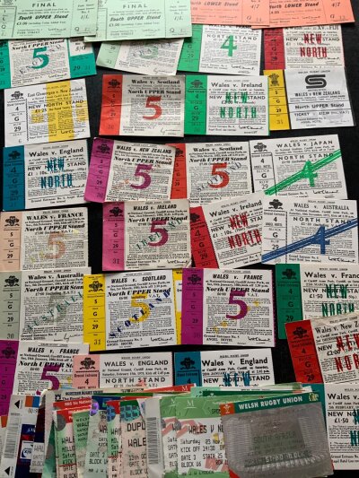 Wales Rugby Union Tickets: Mainly all internationals played at Cardiff Arms Park from the 70s onwards in mainly good condition. (60)