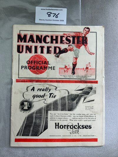 1938 - 1939 Manchester United v Birmingham City Football Programme: Good condition division one programme with no team changes. Few marks.