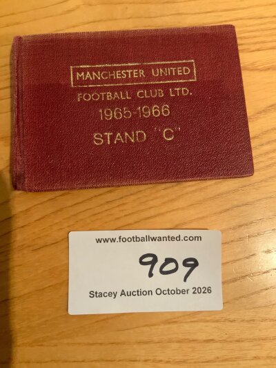 65/66 Manchester United Season Ticket Book: Usual small booklet with a few vouchers still inside.
