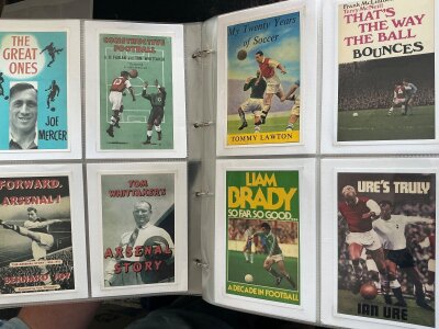 Arsenal Reproduction Photo One Off Football Folder: Must view postcard size photos have pictures of old book covers, player caricatures, programmes, late 70s photos, double winners 70/71 and more. (350+)