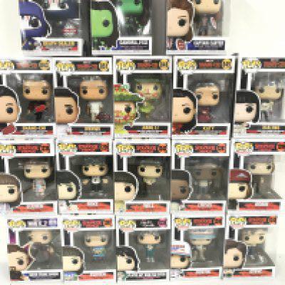A Collection of Boxed Funko Pop Figures Including Marvel. Stranger Things and Squid Games.