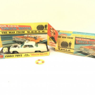 A Boxed Corgi Man From Uncle Thrush-Buster #497 Box is Worn. Ring Is. A Repro (broken). No Reserve.