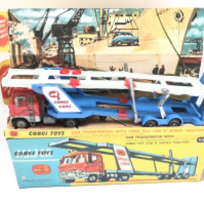 A Boxed Corgi Car Transporter With Ford Tilt Cab H Series Tractor. #1138. No Reserve..