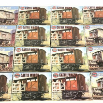 A Collection of Airfix 00 Gauge wagon Kits.