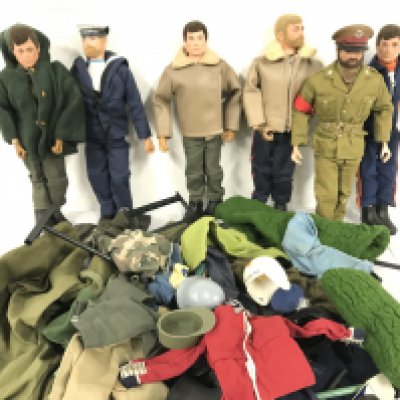 A Collection of Vintage Action Men with Vehicles and Accessories.