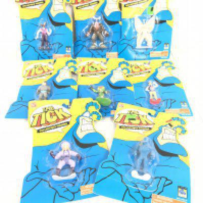 A Collection of Carded Ban Dai The Tick Collectable Figures. No Reserve.