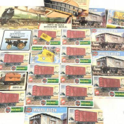 A Box Containing Airfix 00 Gauge Model Kits and Others.