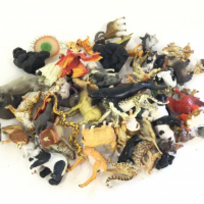 A box containing approximately a quantity of animals figurines. To include Papo and Playmobile. NO RESERVE