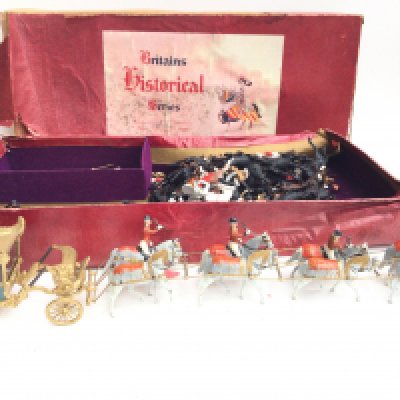 A Boxed Britains Her Majestys Stage Coach #9401 and Including Extra Plastic Britains mounted Band.Box Is Worn. NO RESERVE