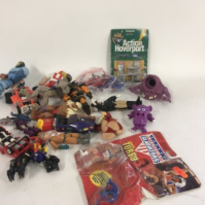 A mixed collection of 80s figures..toys and accessories including Mask ..Ghostbusters..etc NO RESERVE