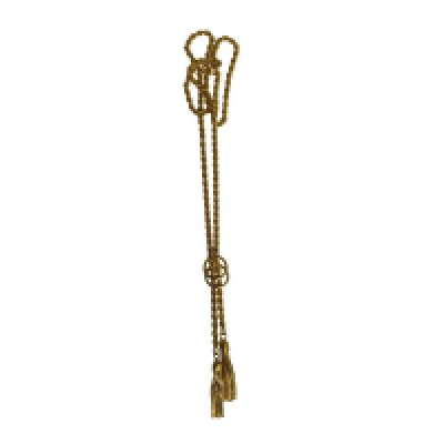 A 9ct gold rope design necklace with tassel pommels drops, total weight 9.22g