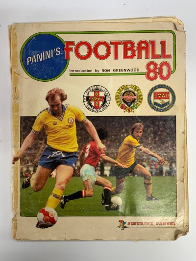 A 1980s Panini sticker album.