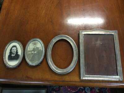 Silver hallmarked photo frames, dimensions 10x15 to 20x26 cm