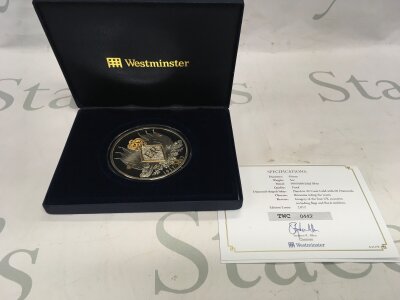 A diamond jubilee 5oz silver round,