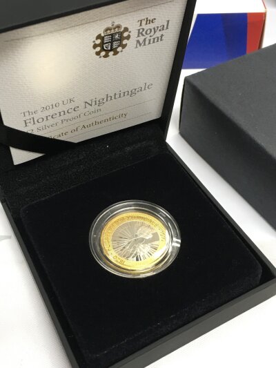 A Royal Mint 2010 Florentine Nightingale £2 silver proof coin