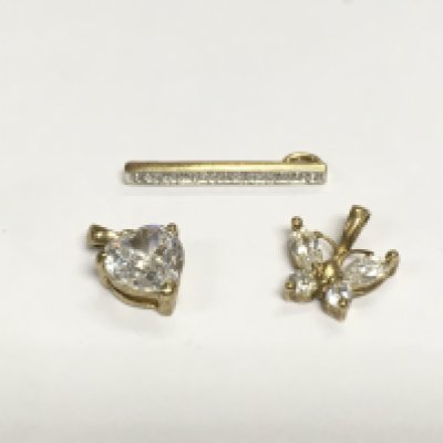 Three 9ct gold pendants set with stones, approx total weight 2.9g.