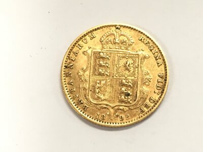 A 1892 half sovereign shield back.