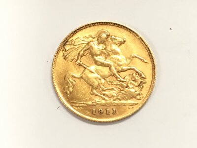 A 1911 half sovereign.